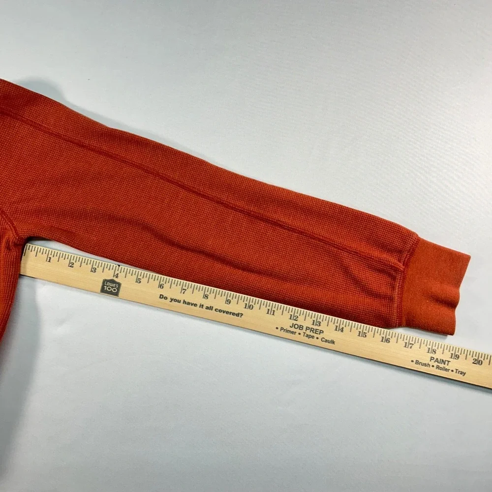 Banana Republic Mens Small Burnt Orange Waffle‎ Knit Thermal Long Sleeve Shirt